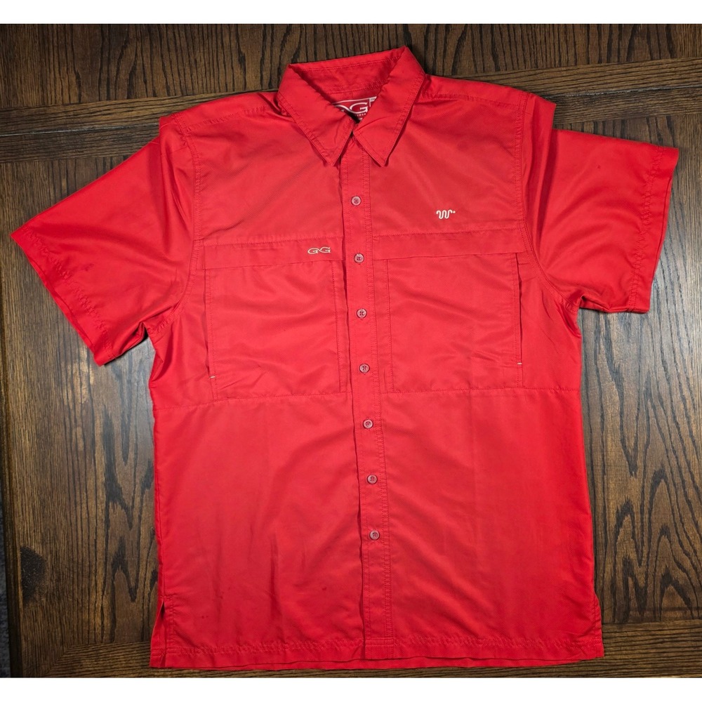 King Ranch GameGuard Shirt Mens XL Red Short Sleeve Fishing Ventilated Running W